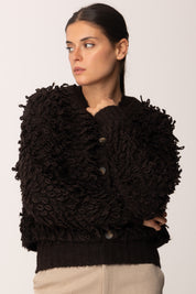 Khloe Femme Cardigan In Maglia con Texture 3d MORO