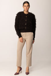 Khloe Femme Cardigan In Maglia con Texture 3d MORO