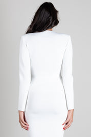 Elisabetta Franchi Cardigan In Maglia con Zip Dorate MK68B66E2 AVORIO