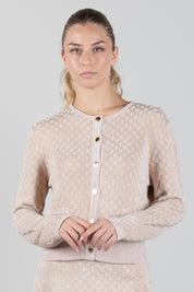 Elisabetta Franchi Bambina Cardigan In Maglia Jacquard con Logo EFMA201CFL149.D747