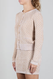 Elisabetta Franchi Bambina Cardigan In Maglia Jacquard con Logo EFMA201CFL149.D747