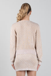 Elisabetta Franchi Bambina Cardigan In Maglia Jacquard con Logo EFMA201CFL149.D747