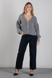 Twin-set Cardigan In Misto Mohair con Lurex 262TT3400 BIC.GEOMETRIC BLACK/