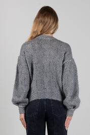 Twin-set Cardigan In Misto Mohair con Lurex 262TT3400 BIC.GEOMETRIC BLACK/