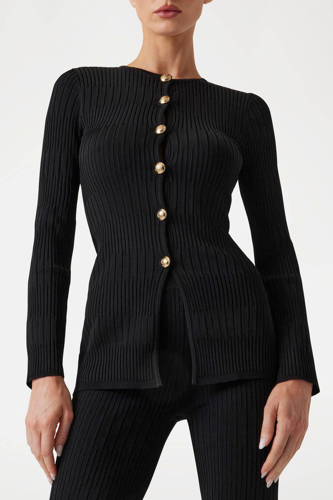 Marciano By Guess Cardigan Janet a Coste con Bottoni Oro 5YGR33 5881Z JET BLACK A996