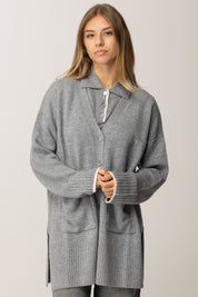Pinko Cardigan Lungo con Scollo a V GRIGIO-MONUMENTO GR.
