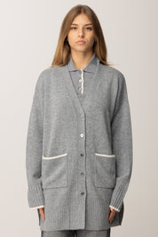 Pinko Cardigan Lungo con Scollo a V GRIGIO-MONUMENTO GR.