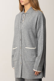 Pinko Cardigan Lungo con Scollo a V GRIGIO-MONUMENTO GR.