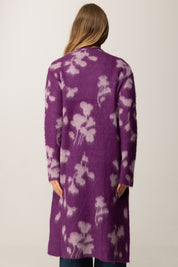 Manila Grace Cardigan Lungo In Jacquard M444WJ CICLAMINO