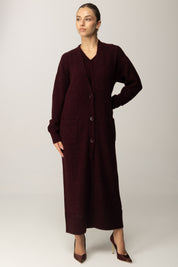 Patrizia Pepe Cardigan Lungo In Maglia Morbida 2K0323 K293 PURPLE RED
