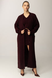 Patrizia Pepe Cardigan Lungo In Maglia Morbida 2K0323 K293 PURPLE RED