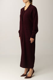 Patrizia Pepe Cardigan Lungo In Maglia Morbida 2K0323 K293 PURPLE RED