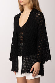 Akep Cardigan Punto Ventaglio MGKD13032 NERO