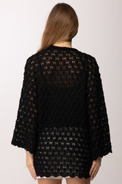 Akep Cardigan Punto Ventaglio MGKD13032 NERO