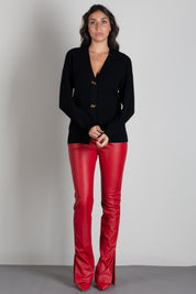 Elisabetta Franchi Cardigan Scollo a V con Bottoni Catenella MK01S66E2 NERO