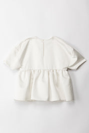 Elisabetta Franchi Bambina Casacca In Duchesse con Fiori PANNA CHIARO