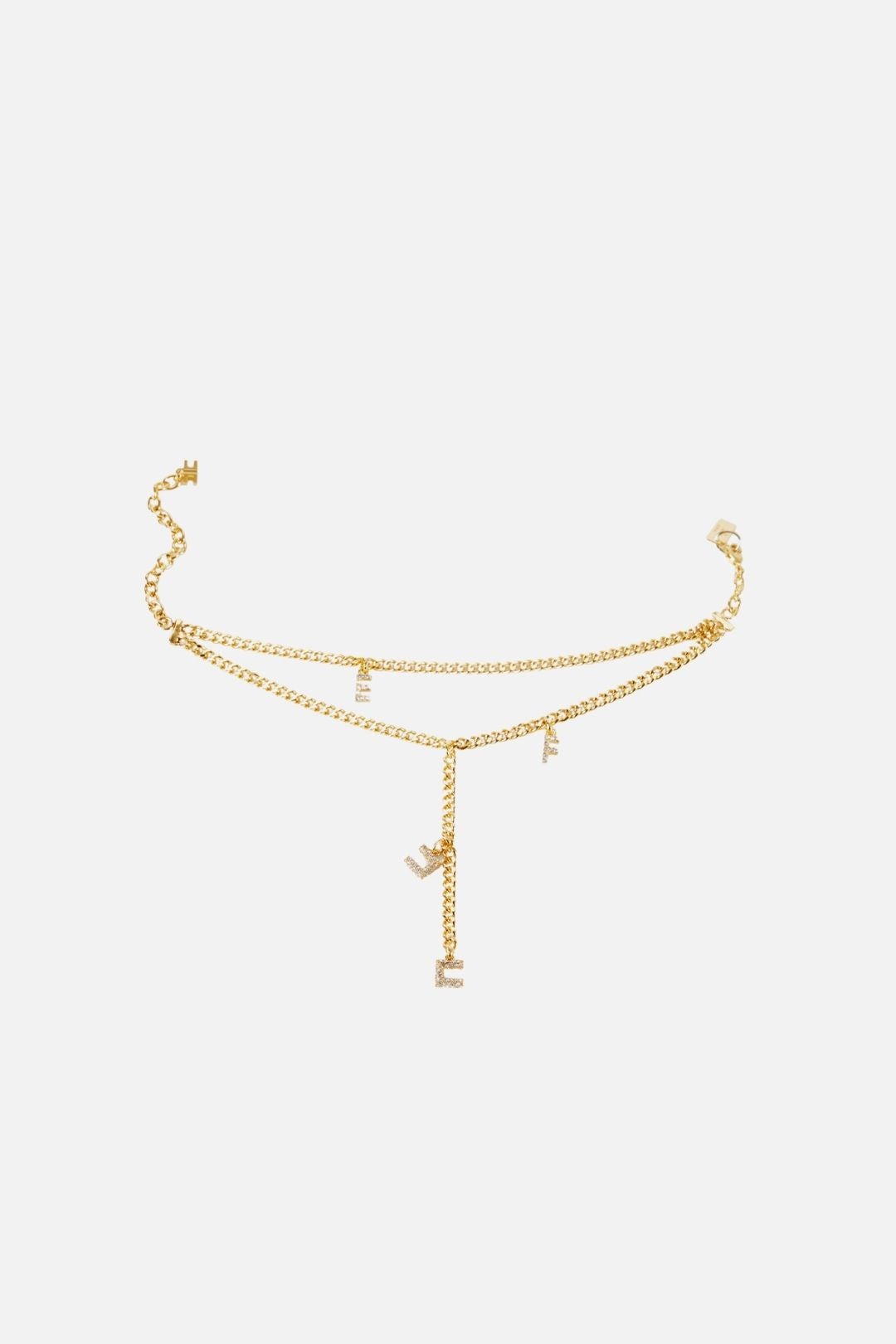 Elisabetta Franchi Cavigliera a Doppio Filo con Charms e Strass CV66A67E2 ORO GIALLO