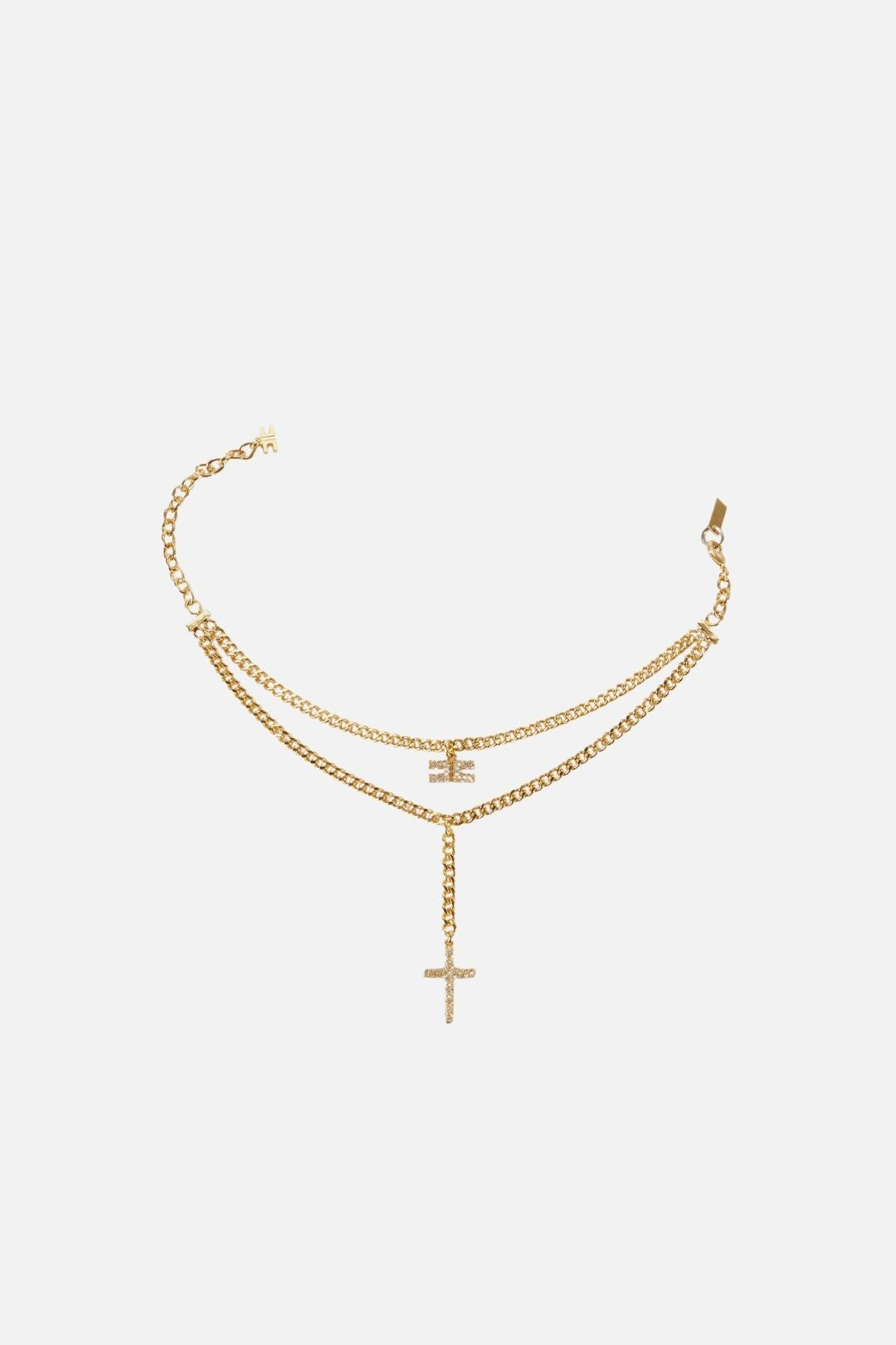 Elisabetta Franchi Cavigliera a Doppio Filo con Charms e Strass CV68A67E2 ORO GIALLO