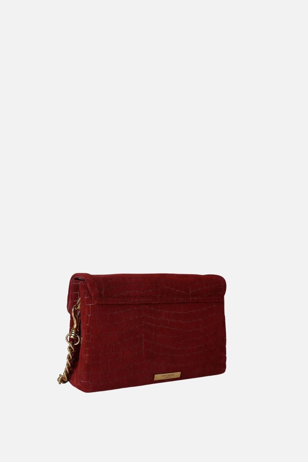 Kurt Geiger Celia Shoulder Bag In Suede Stampa Coccodrillo 5851754249 WINE