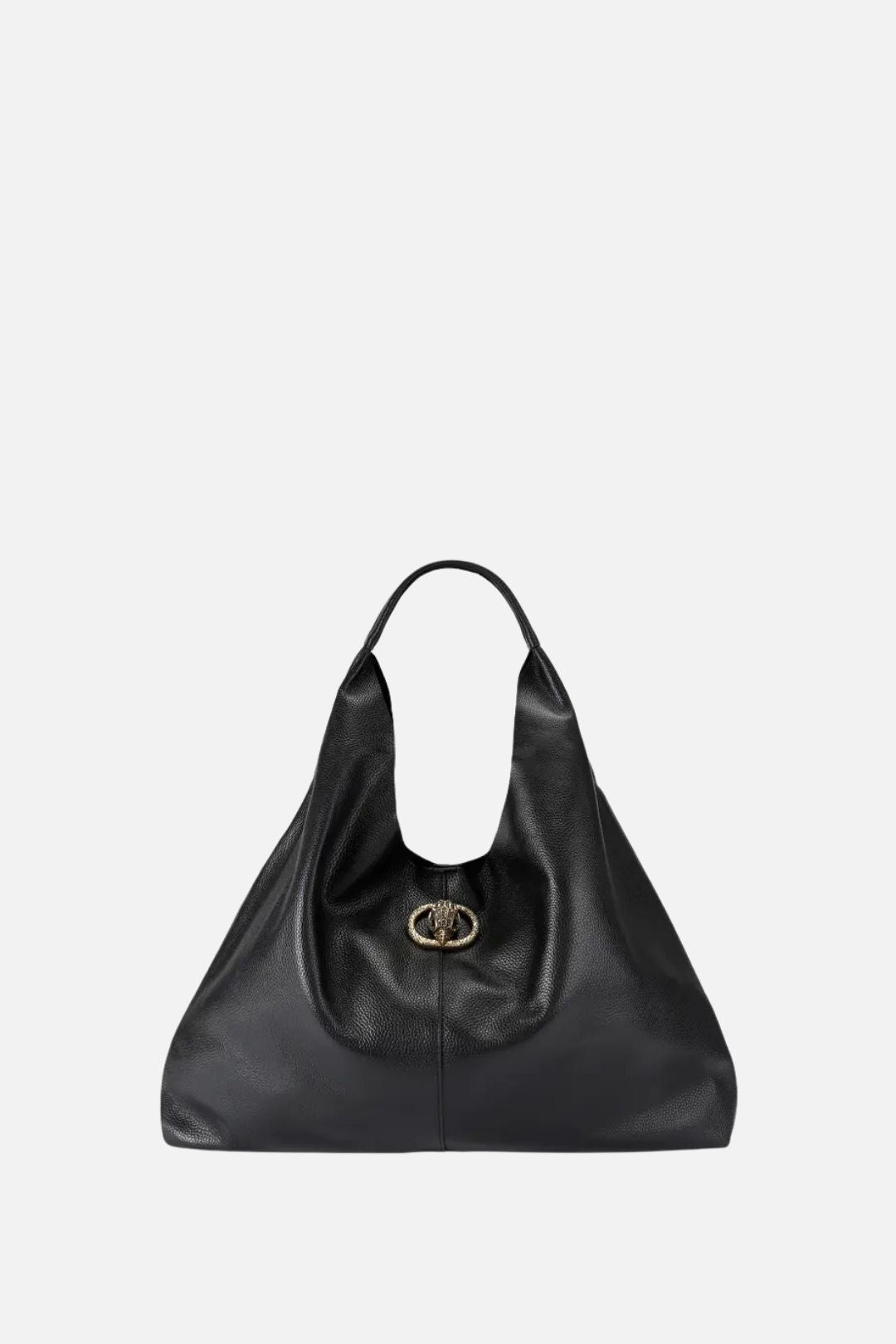 Kurt Geiger Chelsea Large Slouch Flap Bag In Pelle Martellata 6154000109 BLACK