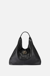 Kurt Geiger Chelsea Large Slouch Flap Bag In Pelle Martellata 6154000109 BLACK