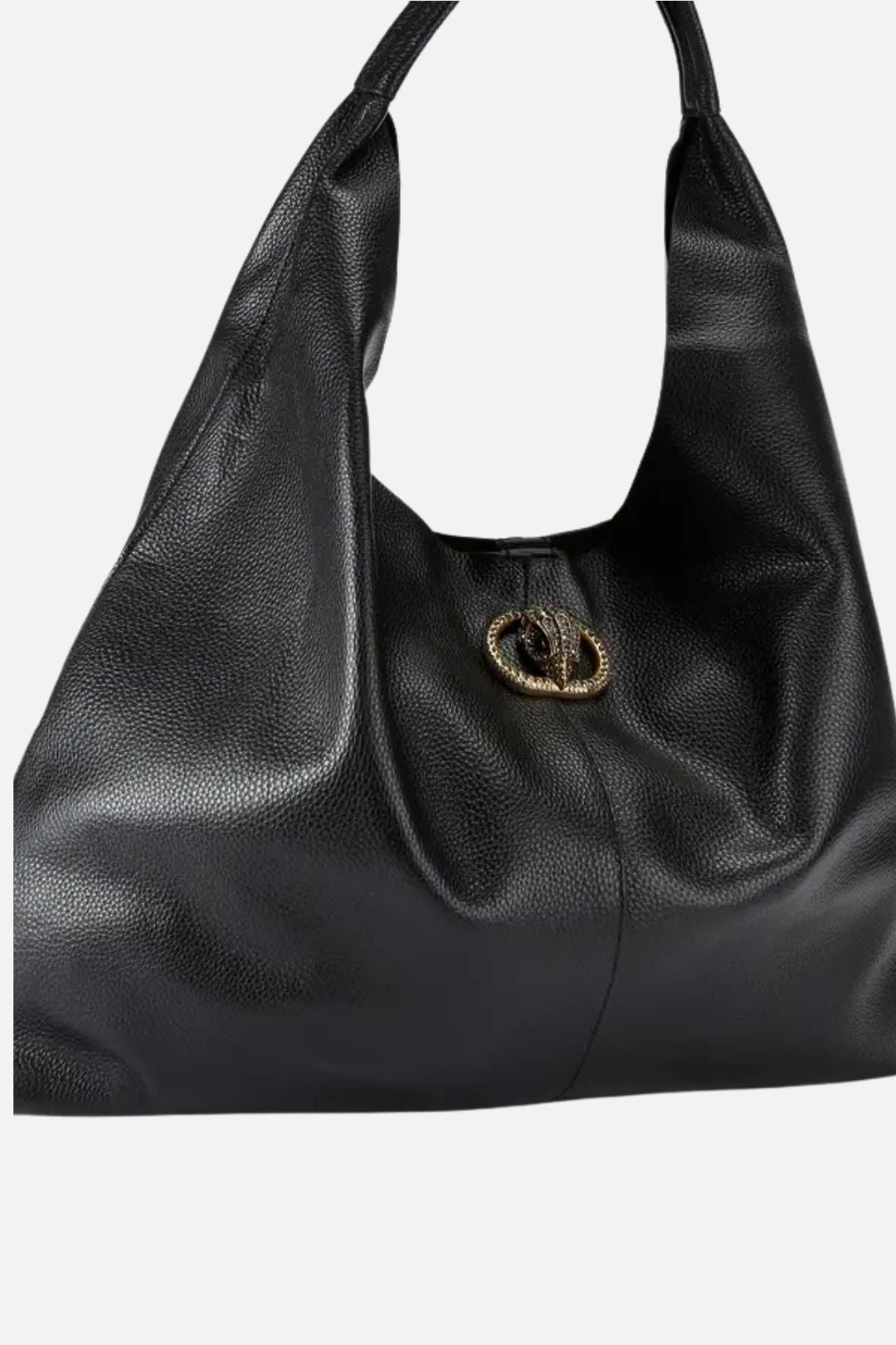 Kurt Geiger Chelsea Large Slouch Flap Bag In Pelle Martellata 6154000109 BLACK