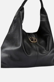 Kurt Geiger Chelsea Large Slouch Flap Bag In Pelle Martellata 6154000109 BLACK