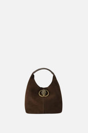Kurt Geiger Chelsea Small Slouch Hobo In Suede 6063831029 DARK BROWN