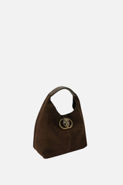 Kurt Geiger Chelsea Small Slouch Hobo In Suede 6063831029 DARK BROWN
