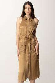 Twin-set Chemisier Midi Smanicato con Coulisse 251TT2270 GOLDEN GREEN