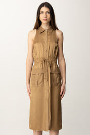 Twin-set Chemisier Midi Smanicato con Coulisse 251TT2270 GOLDEN GREEN