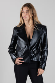 Patrizia Pepe Chiodo Oversize In Pelle 8O0210 L0010 NERO