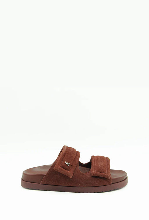 Patrizia Pepe Ciabatte In Suede con Doppia Fascia e Fly Metallica 8X0001 L152 BROWN SUEDE