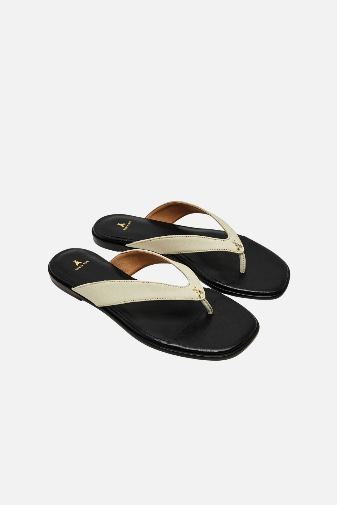 Patrizia Pepe Ciabatte In Suede con Doppia Fascia e Logo 2X0052 L026 WOOLY WHITE/BLACK
