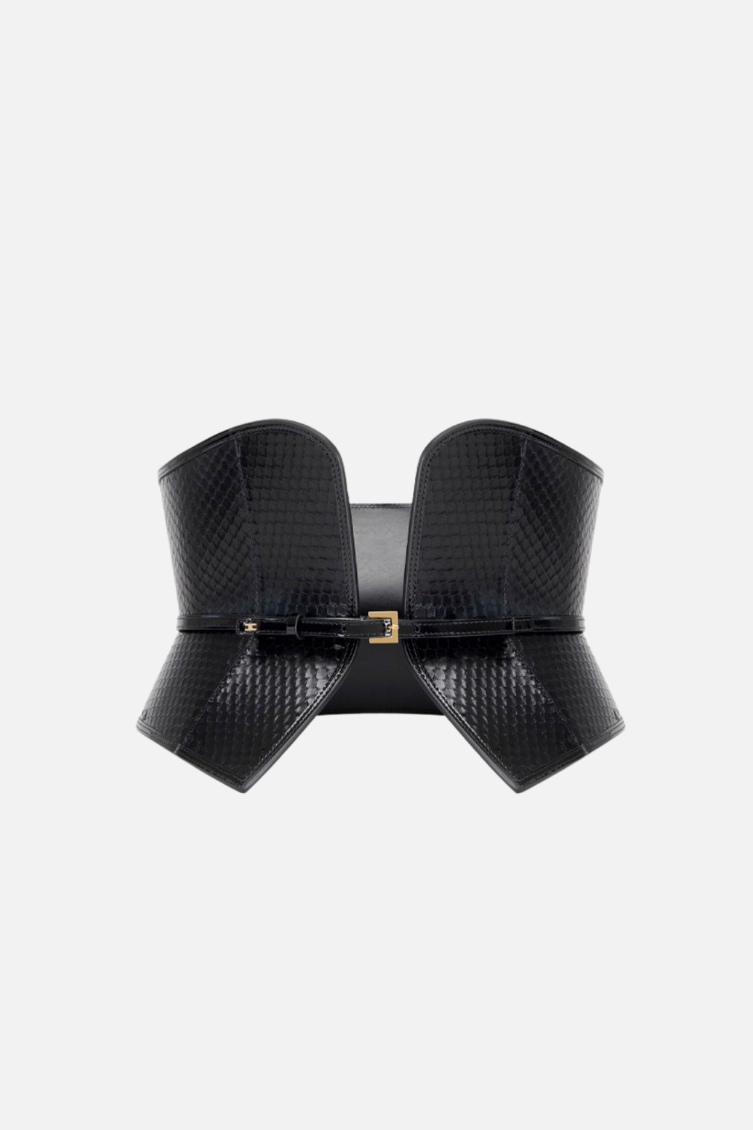 Elisabetta Franchi Cintura Bustier In Pelle con Trama a Squame CT65S67E2 NERO