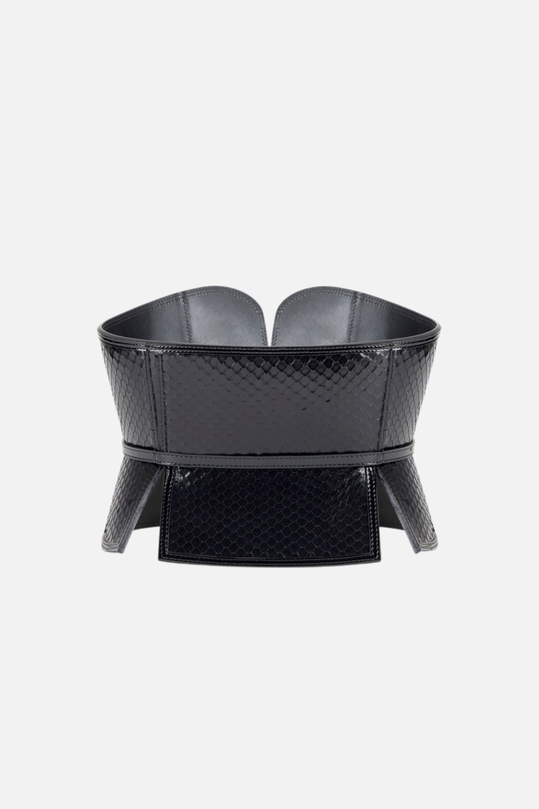 Elisabetta Franchi Cintura Bustier In Pelle con Trama a Squame CT65S67E2 NERO