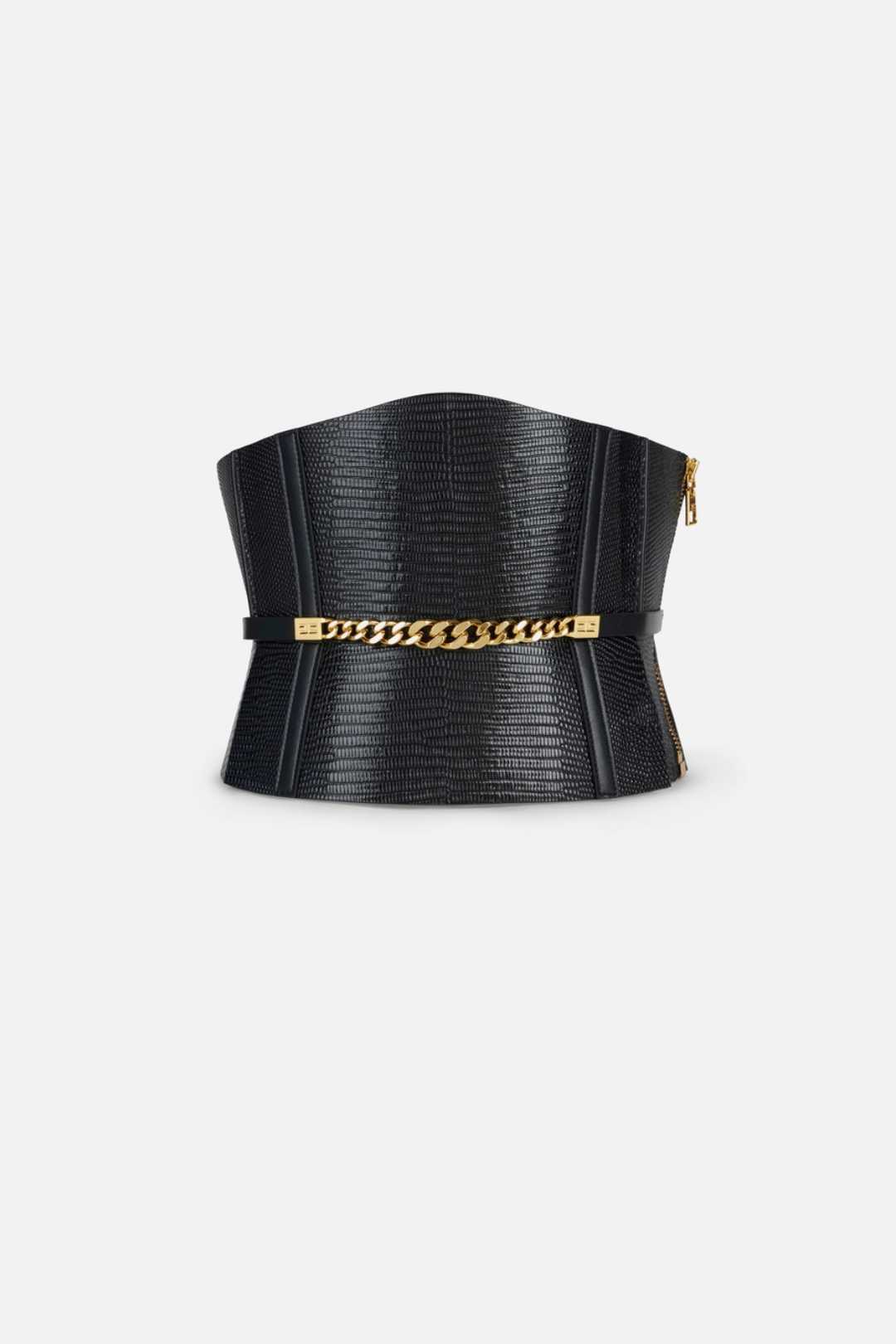 Elisabetta Franchi Cintura Bustier In Pelle Stampa Lucertola CT46S66E2 NERO