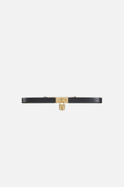 Elisabetta Franchi Cintura In Pelle con Charm Lucchetto Dorato CT37S67E2 NERO