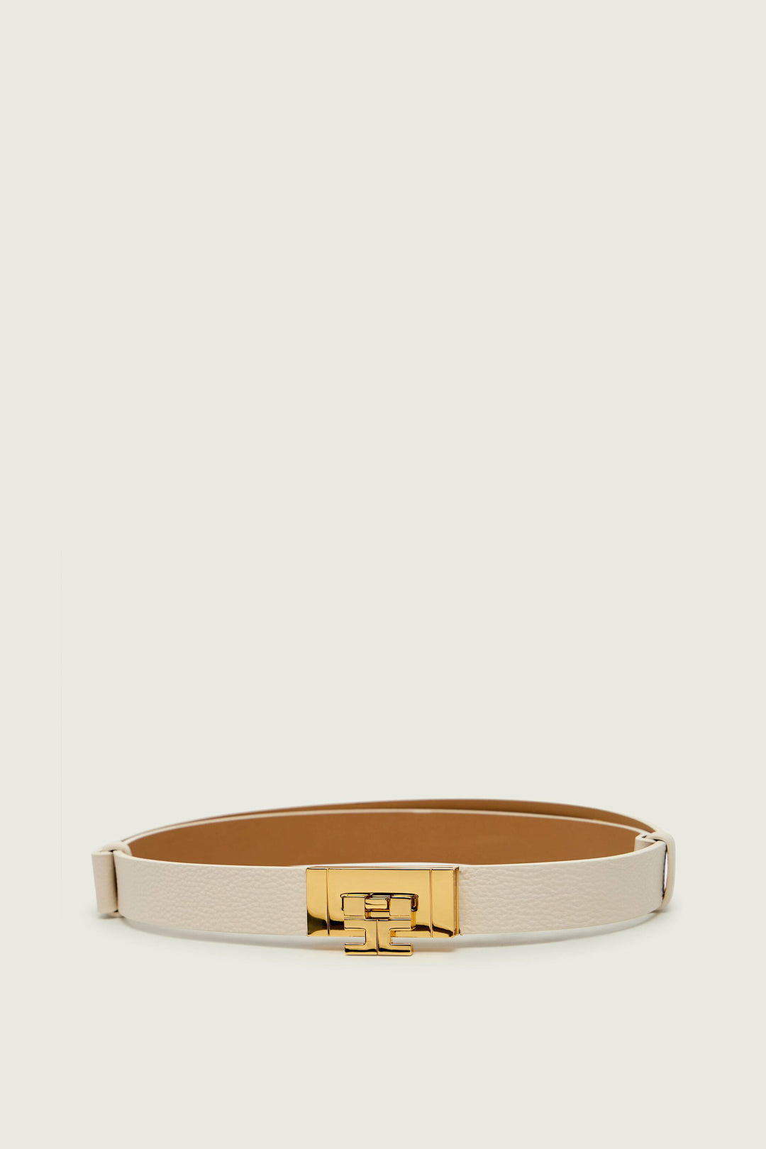 Elisabetta Franchi Cintura In Pelle con Fibbia Logo CT12S62E2 BURRO