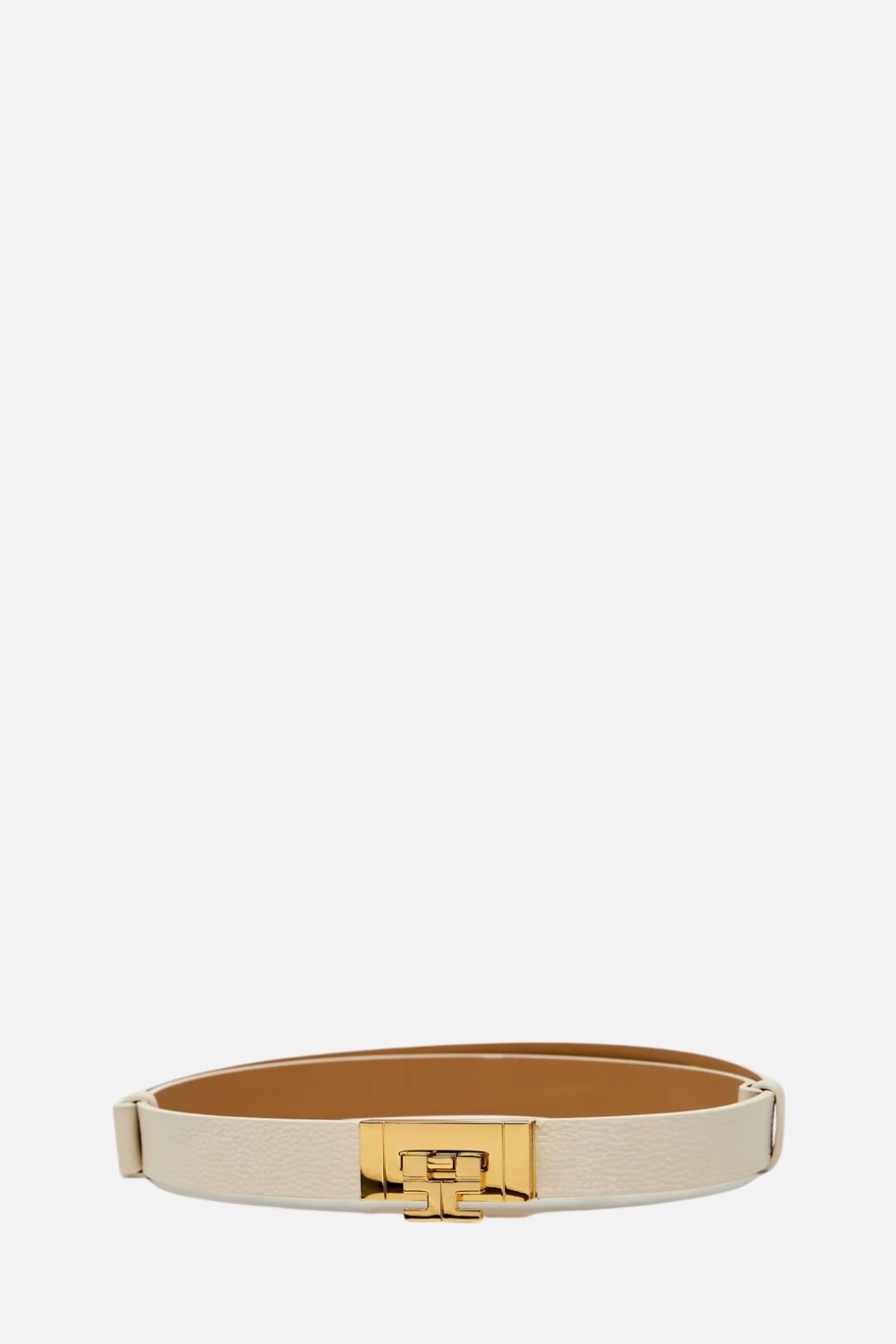 Elisabetta Franchi Cintura In Pelle con Fibbia Logo CT12S62E2 BURRO