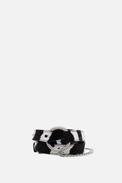 Patrizia Pepe Cintura Sottile Animalier In Pelle 8W8684 L056 BLACK/WHITE