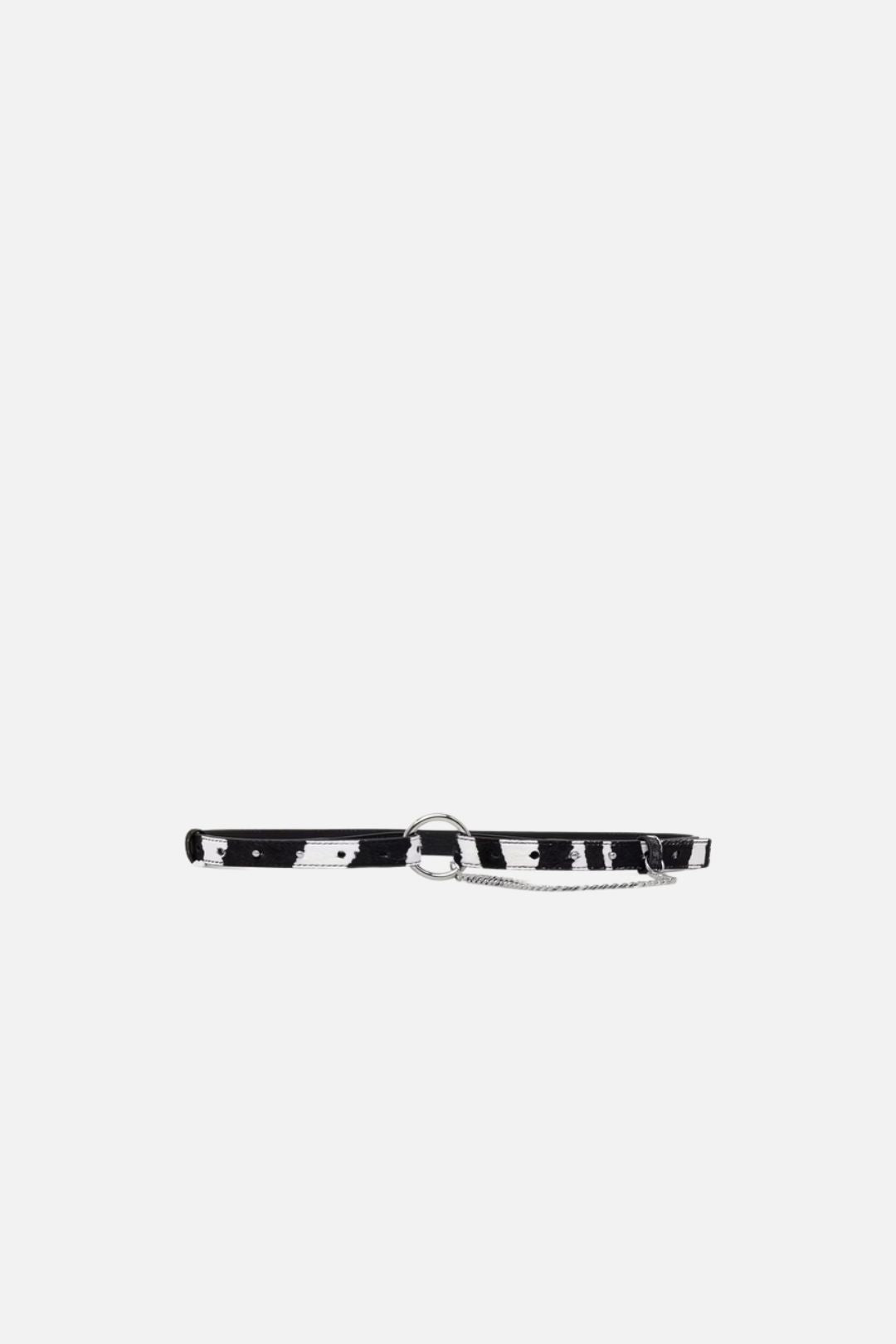 Patrizia Pepe Cintura Sottile Animalier In Pelle 8W8684 L056 BLACK/WHITE
