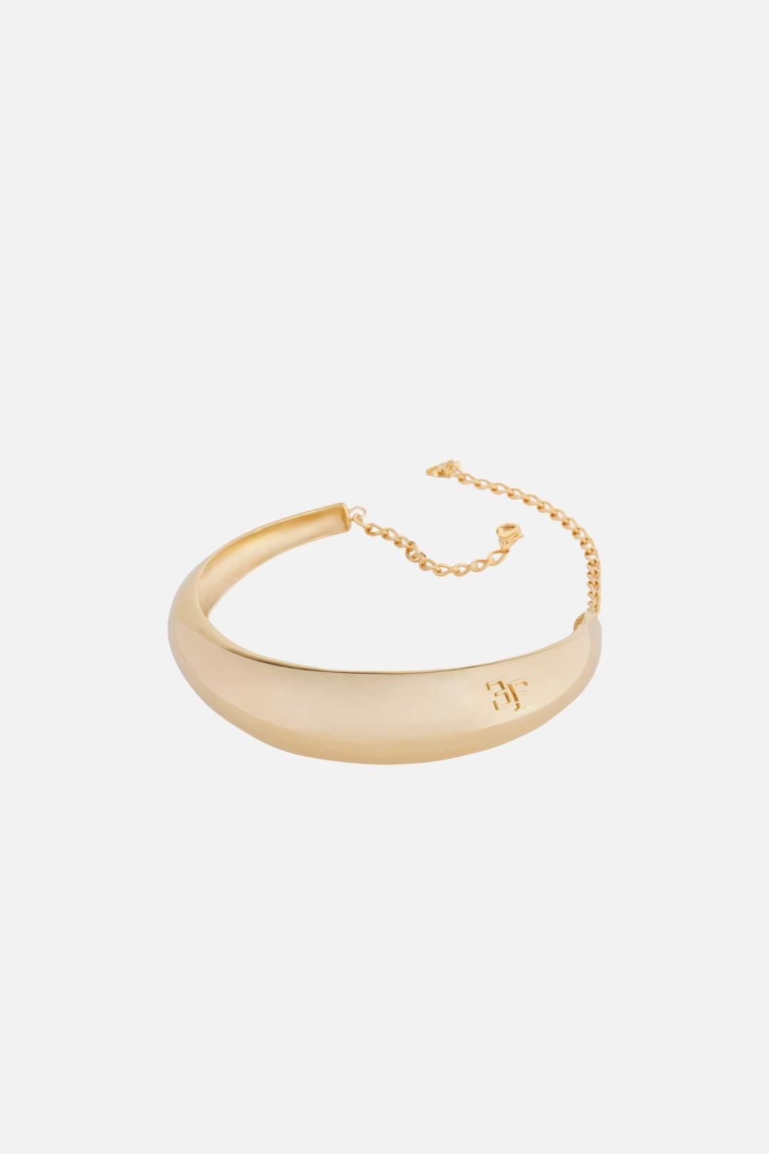 Elisabetta Franchi Collana Dorata a Mezzaluna con Logo CO01B67E2 ORO GIALLO