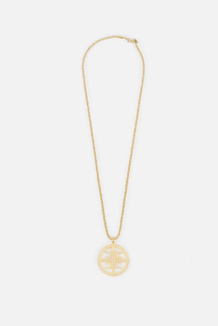 Elisabetta Franchi Collana Lunga con Medaglione e Strass CO41B67E2 ORO GIALLO