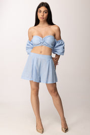 Khloe Femme Completo con Top e Shorts 53734 AZZURRO