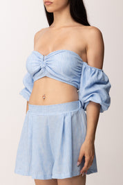 Khloe Femme Completo con Top e Shorts 53734 AZZURRO