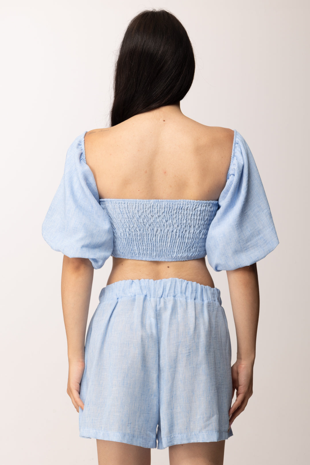 Khloe Femme Completo con Top e Shorts 53734 AZZURRO