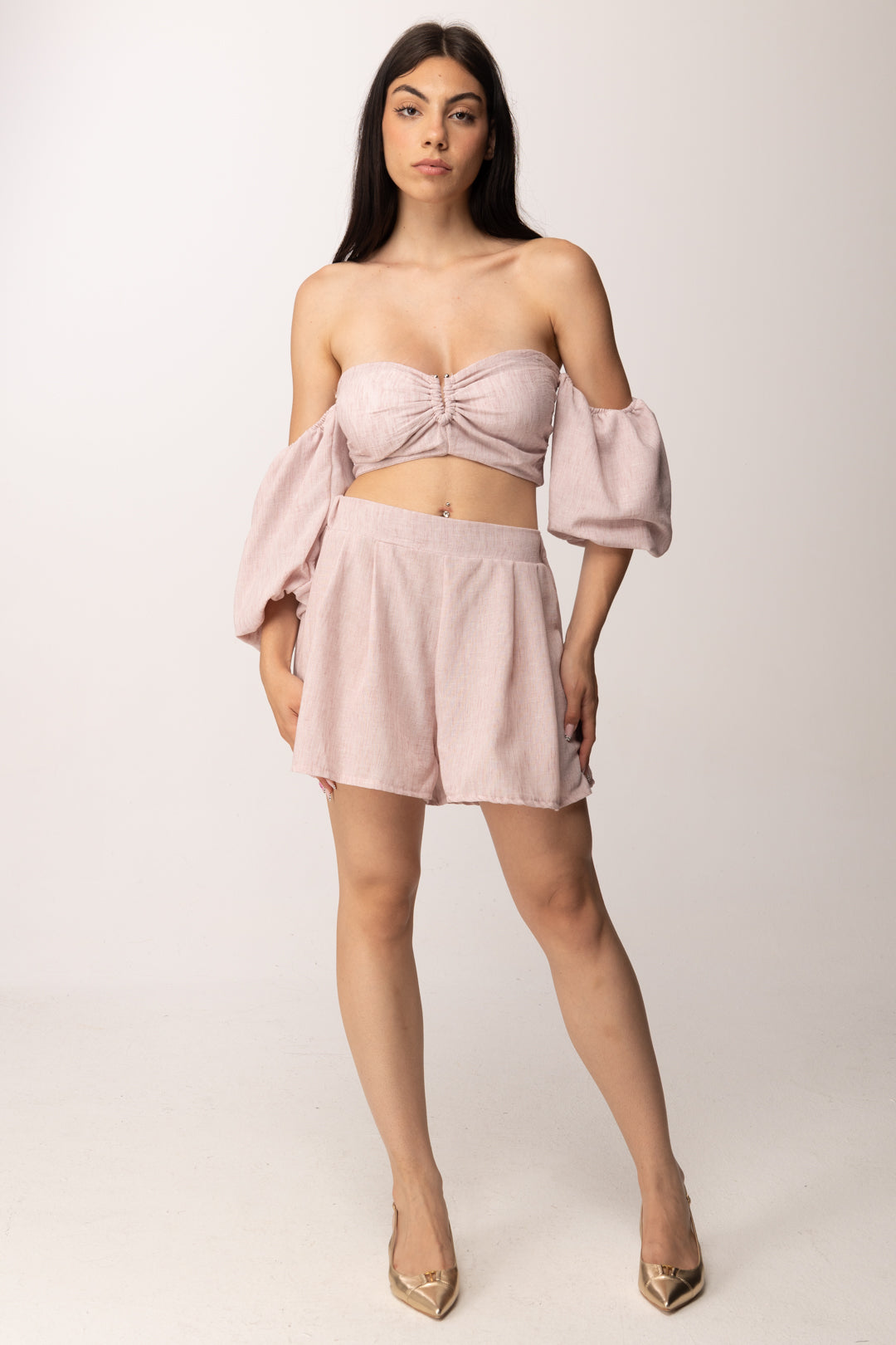 Khloe Femme Completo con Top e Shorts 53734 ROSA