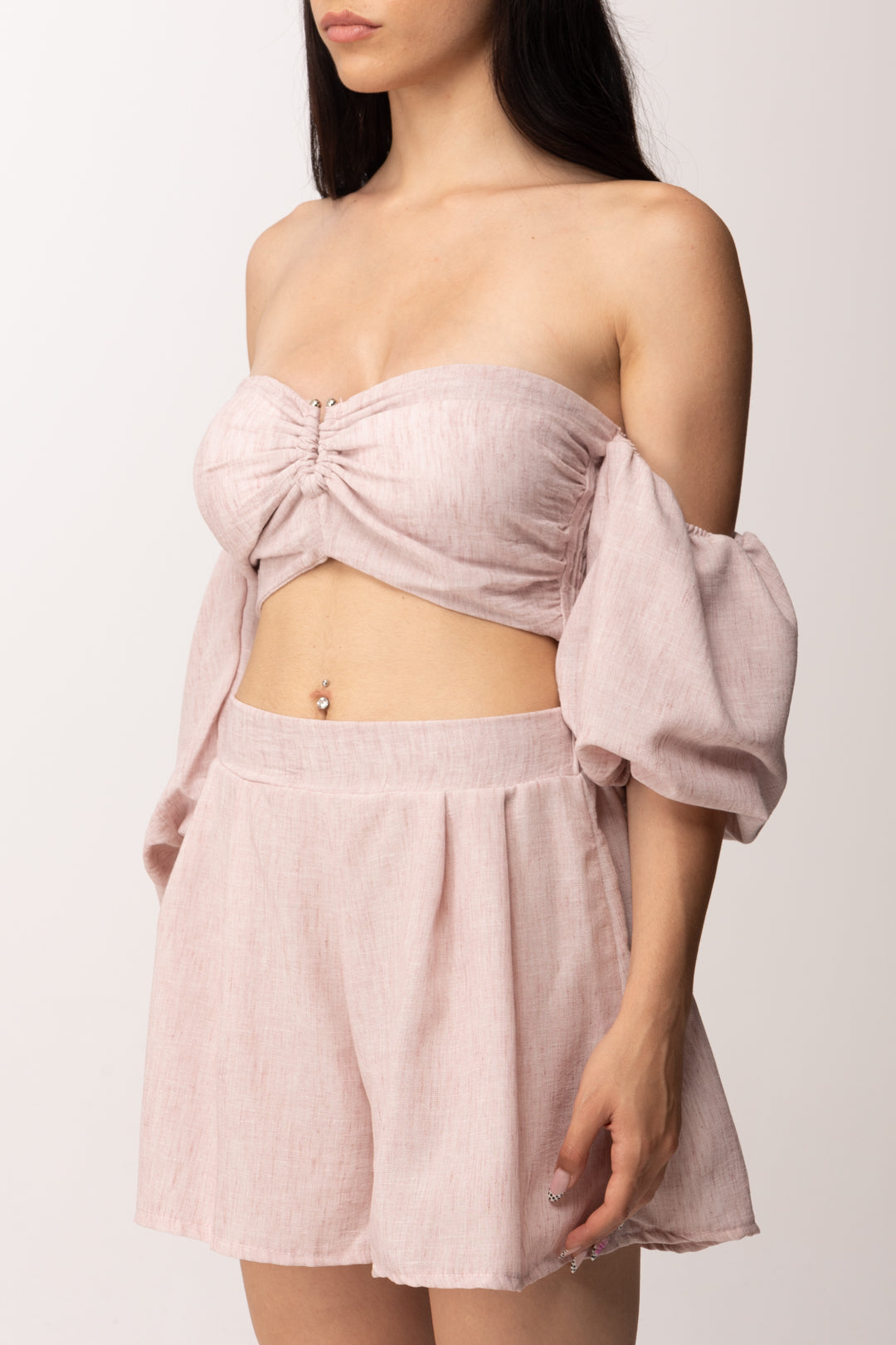 Khloe Femme Completo con Top e Shorts 53734 ROSA
