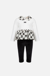 Elisabetta Franchi Bambina Completo Due Pezzi Neonata con Stampa Monogram ENCD1300CI025.0E01